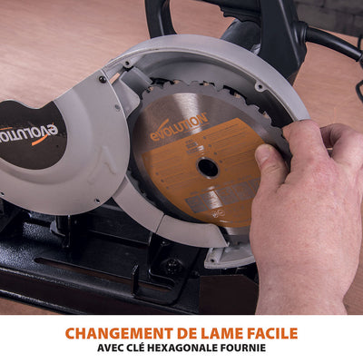 Sierra de corte de 185 mm Evolution RAGE4 con hoja multi-material TCT