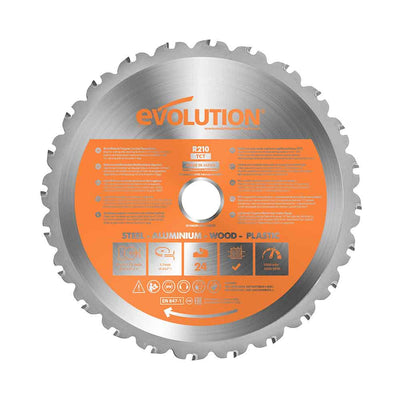 Hoja Multi-material TCT Evolution de 185 mm con 20 dientes y orificio de 20 mm para ingletadora