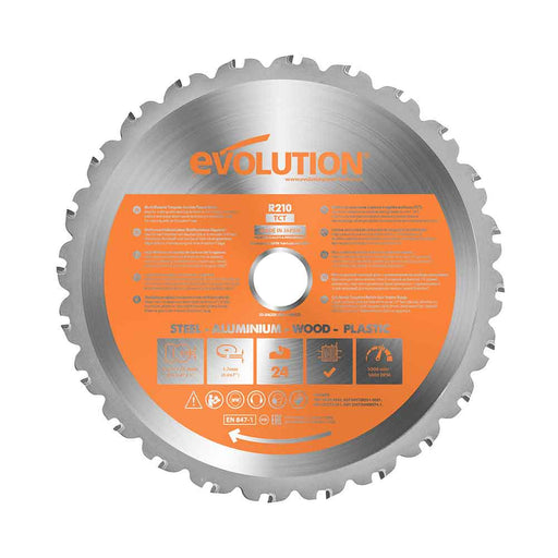 Hoja Multi-material TCT Evolution de 185 mm con 20 dientes y orificio de 20 mm para ingletadora
