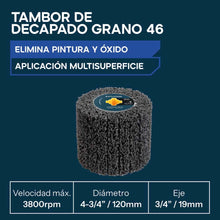 Tambor de de acabado de grano 46 para satinadora a bateria | Desbarbado y limpieza