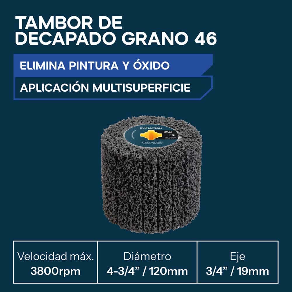 Tambor de de acabado de grano 46 para satinadora a bateria | Desbarbado y limpieza