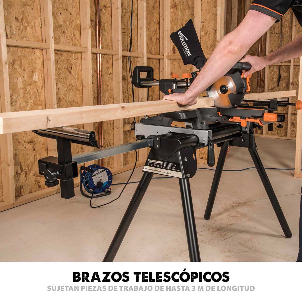 Pack Evolution - Ingletadora R210MTS-G2 Evolution de 210 mm con Hoja multi-material TCT con Soporte Universal