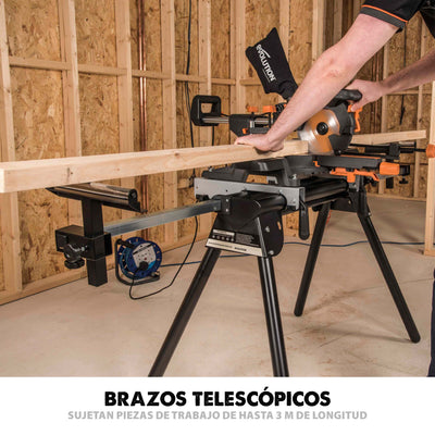 Pack Evolution - Ingletadora Telescópica R210SMS+ Evolution de 210 mm con Hoja Multi-material TCT y Soporte Universal