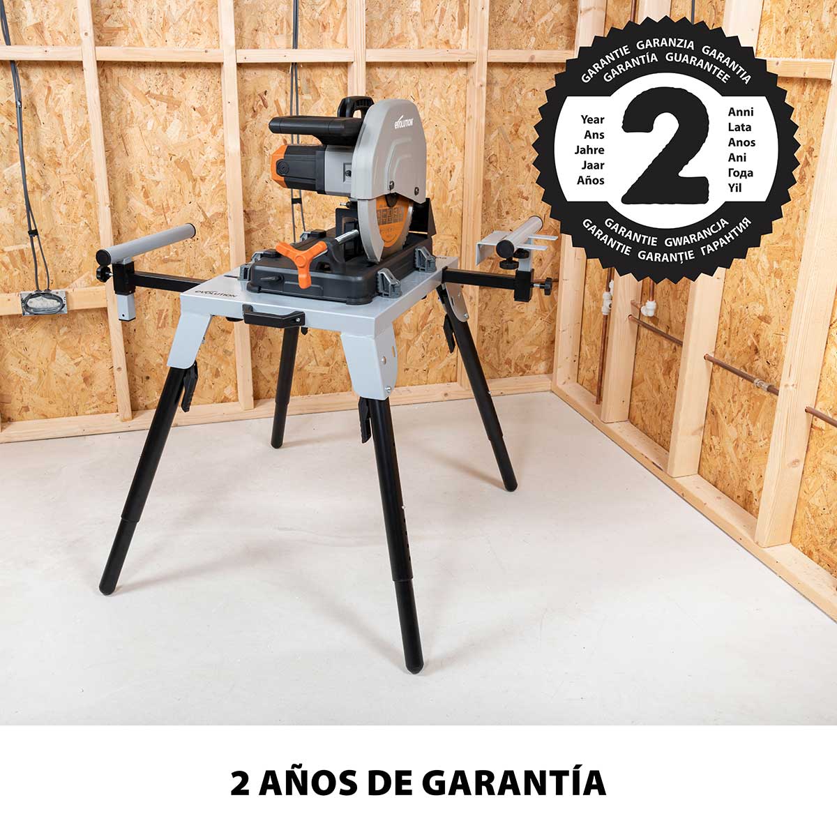 Pack Evolution - Sierra de Corte R355CPS de 355 mm con Hoja Multi-material TCT + Soporte