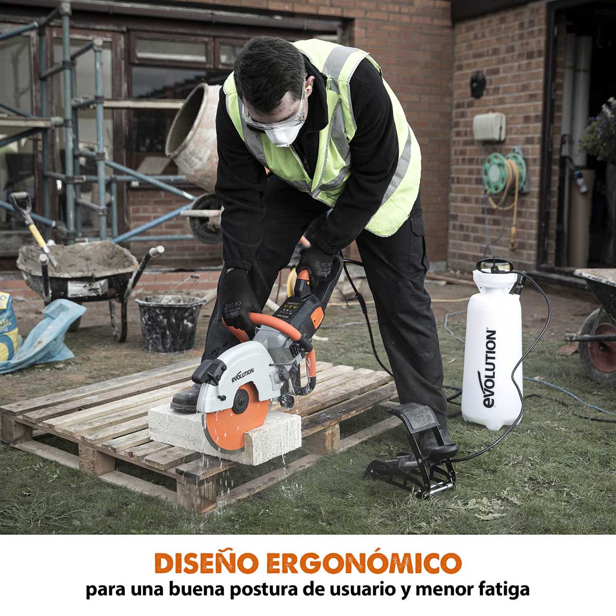 Pack Evolution - Sierra de Hormigón Eléctrica R300DCT+ de 300mm con Disco Diamantado Premium y Depósito de Agua a pedal de 15L