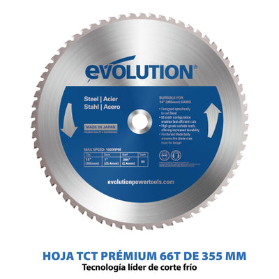 Ingletadora / Tronzadora S355MCS Evolution de 355 mm para Corte de Metal
