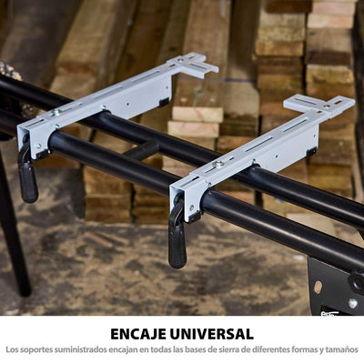 Pack Evolution - Ingletadora Telescópica de doble bisel R255SMS-DB+ Evolution de 255mm con Hoja Multi-material TCT y Soporte Universal PLUS
