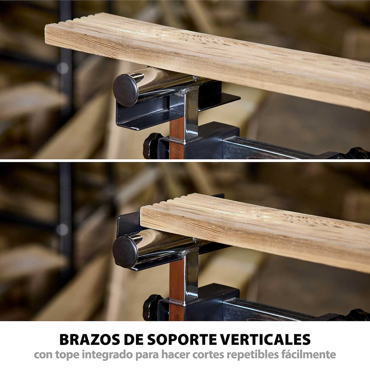Pack Evolution - Ingletadora Telescópica de doble bisel R255SMS-DB+ Evolution de 255mm con Hoja Multi-material TCT y Soporte Universal PLUS