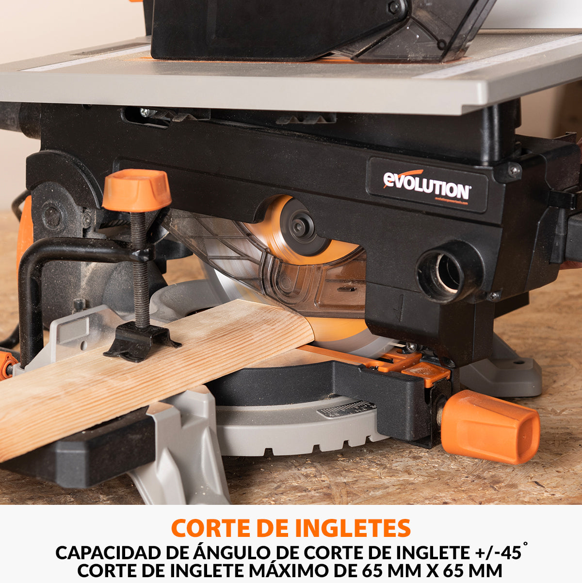 Pack Evolution - Ingletadora R210MTS-G2 Evolution de 210 mm con Hoja multi-material TCT con Soporte Universal