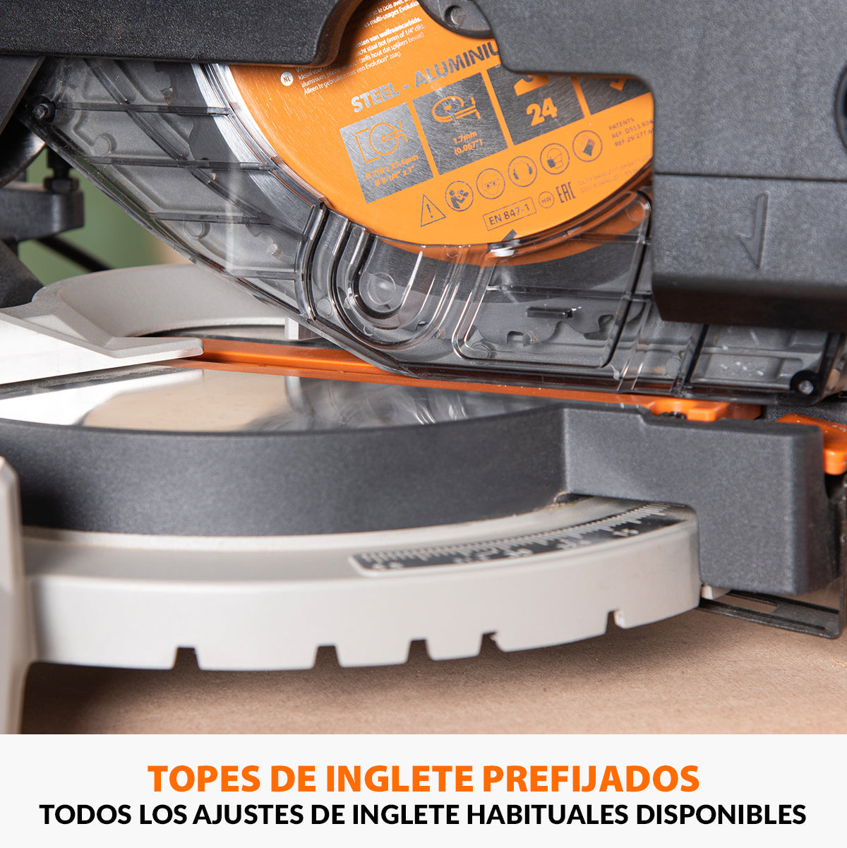 Pack Evolution - Ingletadora R210MTS-G2 Evolution de 210 mm con Hoja multi-material TCT con Soporte Universal