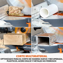 Ingletadora inalámbrica de doble bisel R255SMS-DB-Li de 255 mm con hoja multi-material TCT sin batería ni cargador