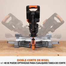 Ingletadora inalámbrica de doble bisel R255SMS-DB-Li de 255 mm con hoja multi-material TCT sin batería ni cargador