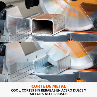 Ingletadora inalámbrica de doble bisel R255SMS-DB-Li de 255 mm con hoja multi-material TCT sin batería ni cargador