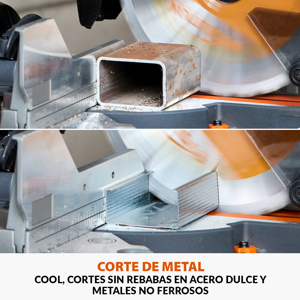 Ingletadora inalámbrica de doble bisel R255SMS-DB-Li de 255 mm con hoja multi-material TCT sin batería ni cargador