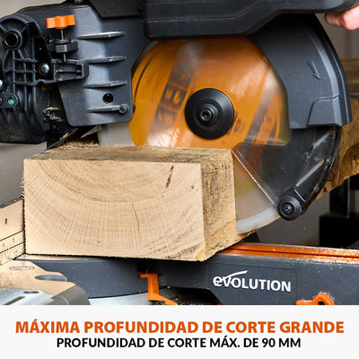 Ingletadora Inalámbrica de Doble Bisel R255SMS-DB-Li Evolution de 255mm con Hoja Multi-material TCT, Batería y cargador