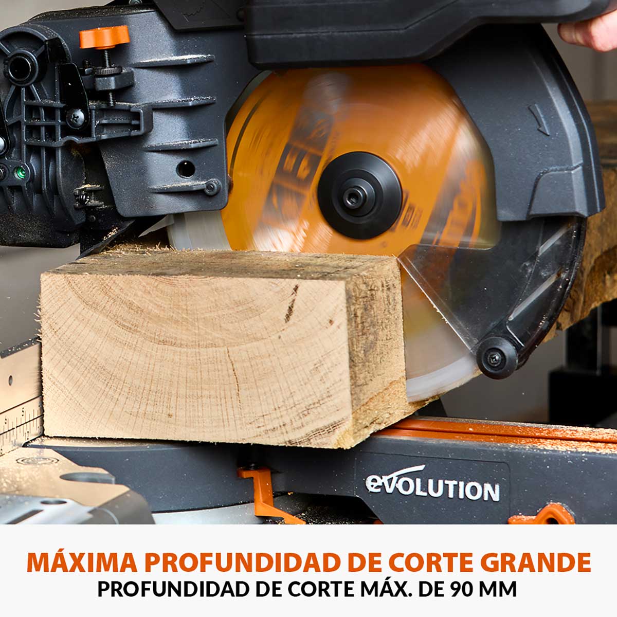 Ingletadora Inalámbrica de Doble Bisel R255SMS-DB-Li Evolution de 255mm con Hoja Multi-material TCT, Batería y cargador