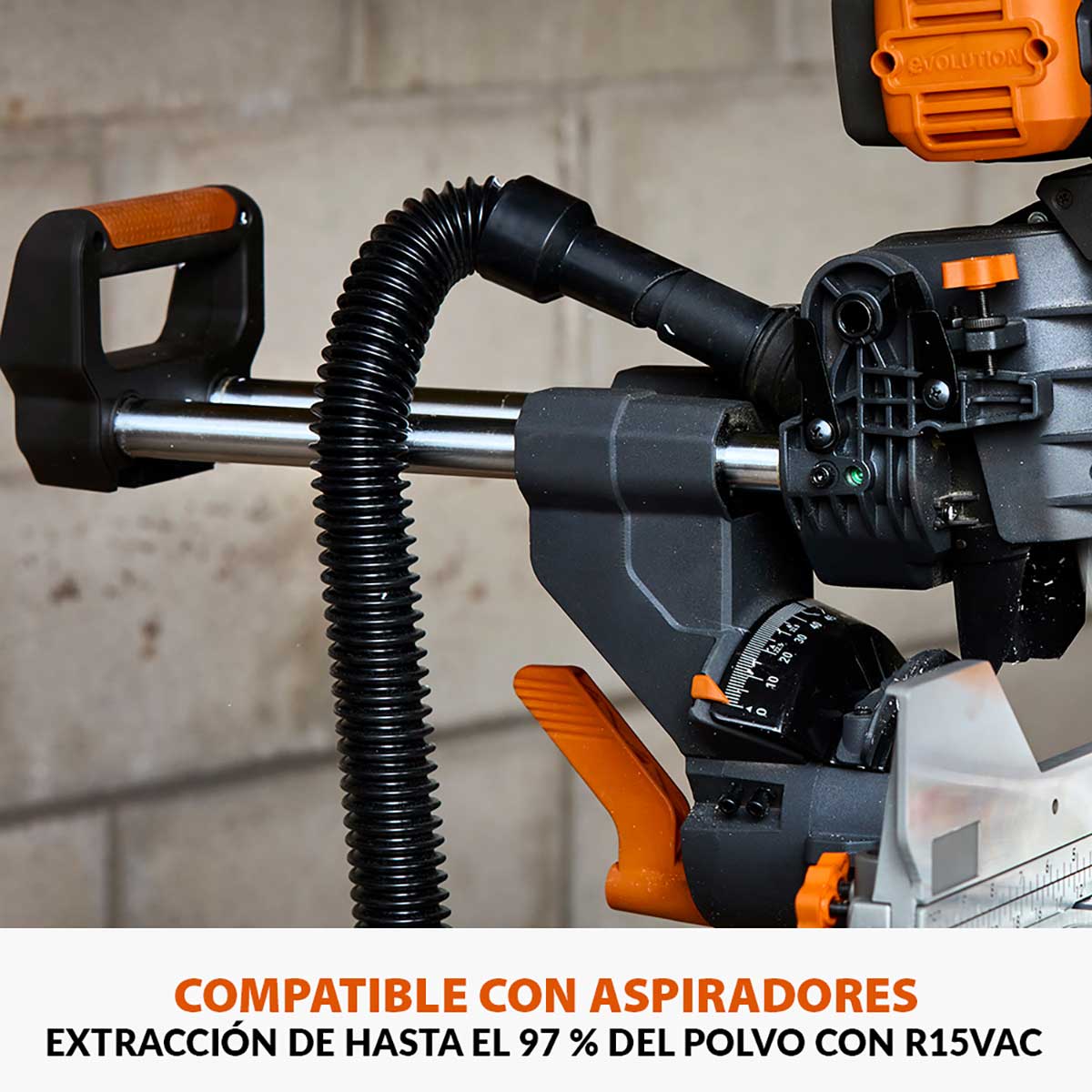 Ingletadora Inalámbrica de Doble Bisel R255SMS-DB-Li Evolution de 255mm con Hoja Multi-material TCT, Batería y cargador