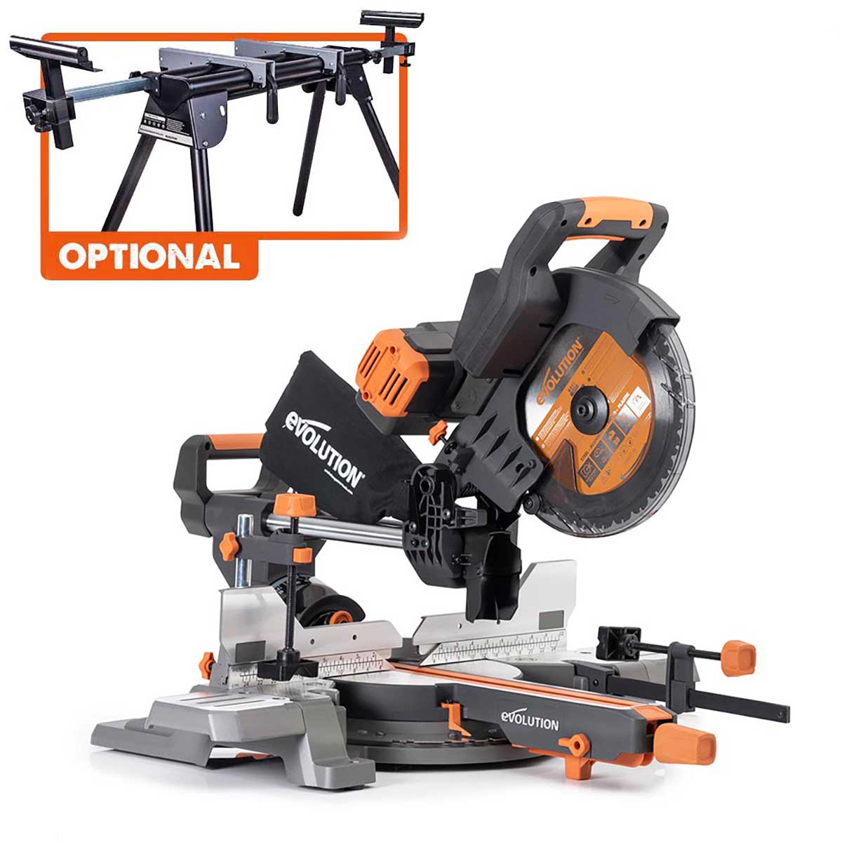 Ingletadora Inalámbrica de Doble Bisel R255SMS-DB-Li Evolution de 255mm con Hoja Multi-material TCT, Batería y cargador