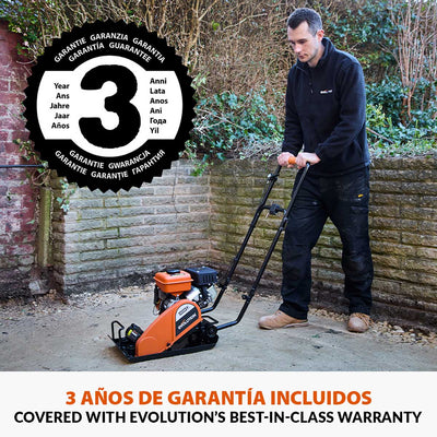 Pack Evolution - Placa Vibratoria Térmica Compactadora de gasolina Evolution HULK H320-P + Placa de Pavimentación para Compactadora