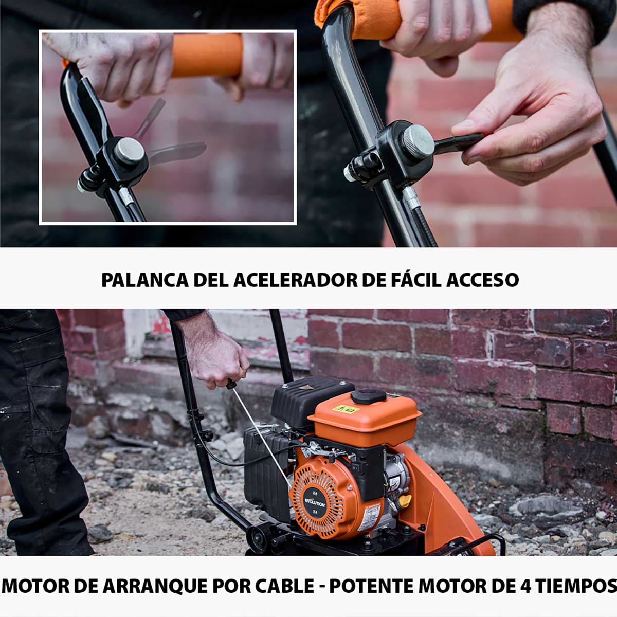 Pack Evolution - Placa Vibratoria Térmica Compactadora de gasolina Evolution HULK H320-P + Placa de Pavimentación para Compactadora