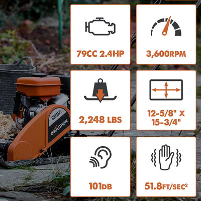 Pack Evolution - Placa Vibratoria Térmica Compactadora de gasolina Evolution HULK H320-P + Placa de Pavimentación para Compactadora