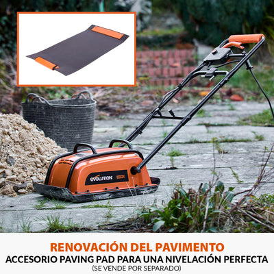 Pack Evolution - Placa Vibratoria Compactadora Eléctrica Evolution H320-E + Placa de Pavimentación para Compactadora
