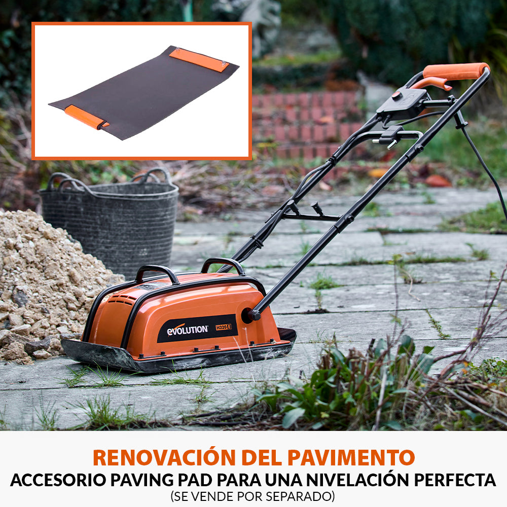 Pack Evolution - Placa Vibratoria Compactadora Eléctrica Evolution H320-E + Placa de Pavimentación para Compactadora
