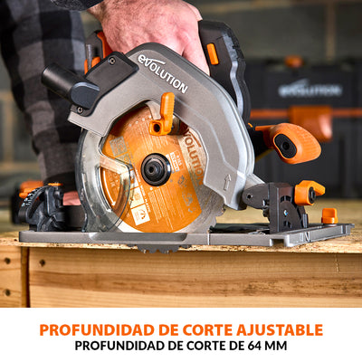 Sierra Circular Inalámbrica Evolution R185CCSX-Li de 185mm con Batería de 4Ah y Cargador