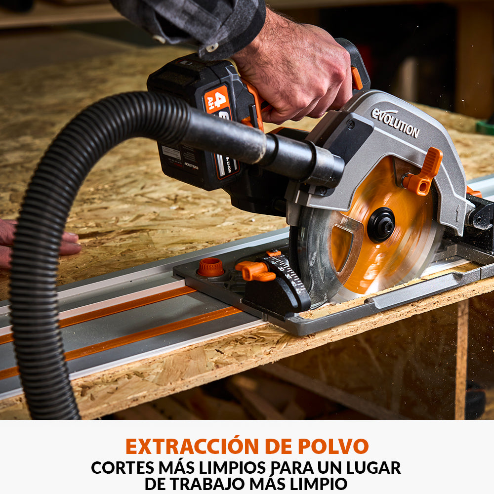 Sierra Circular Inalámbrica Evolution R185CCSX-Li de 185mm con Batería de 4Ah y Cargador