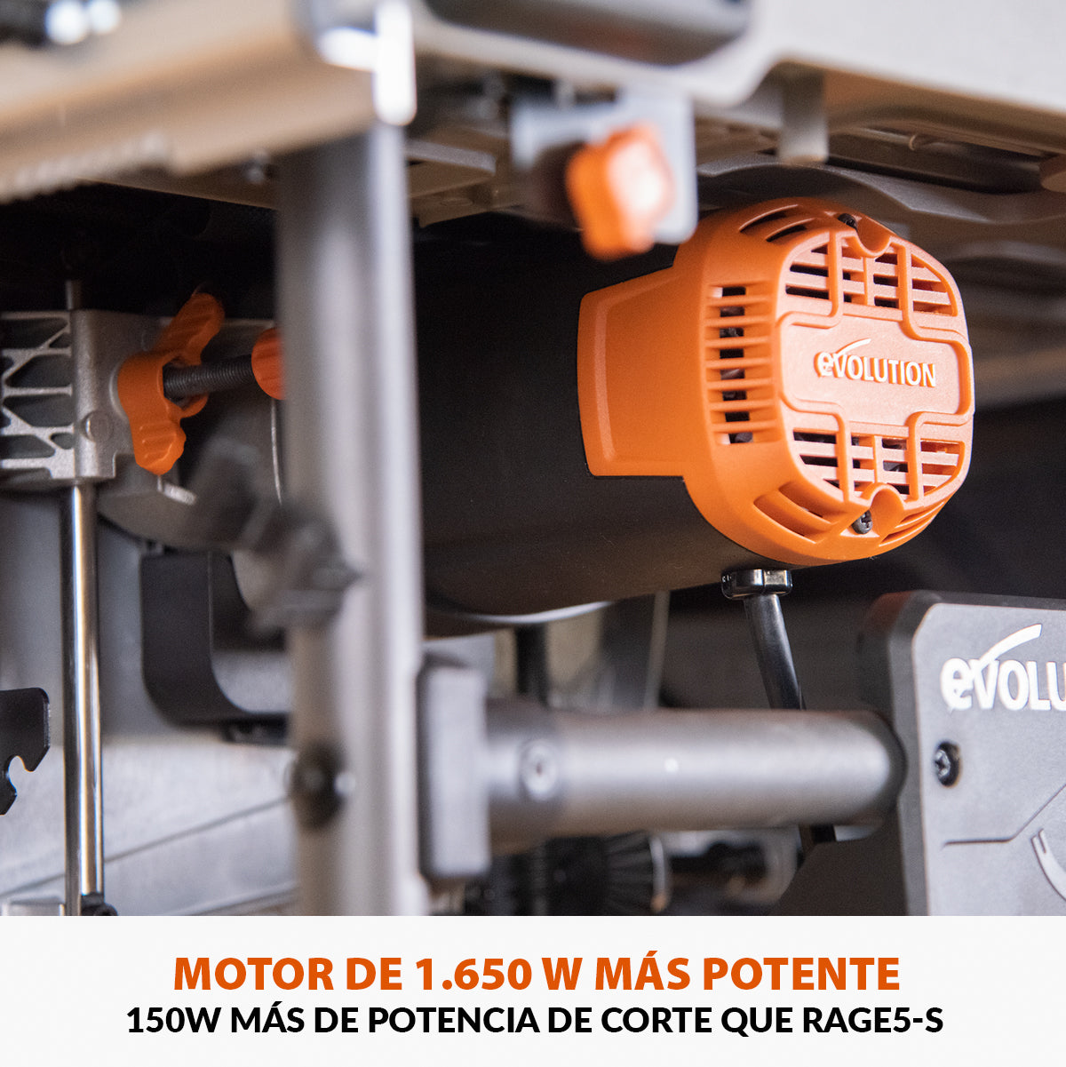 Sierra de Mesa R255TBL Evolution de 255mm, 1650W con Hoja Multi-Material TCT y Soporte Plegable