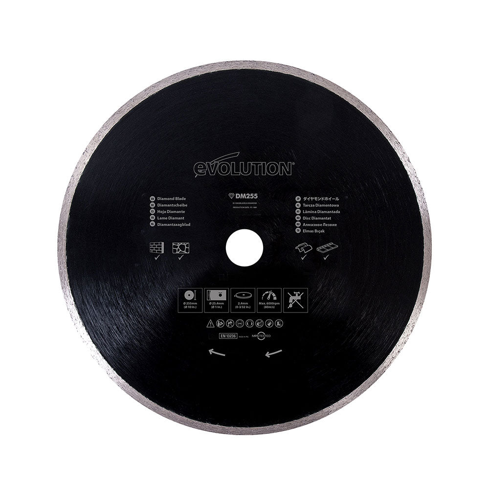 Disco Diamantado para Ingletadora Evolution de 255mm y Agujero de 25,4 mm