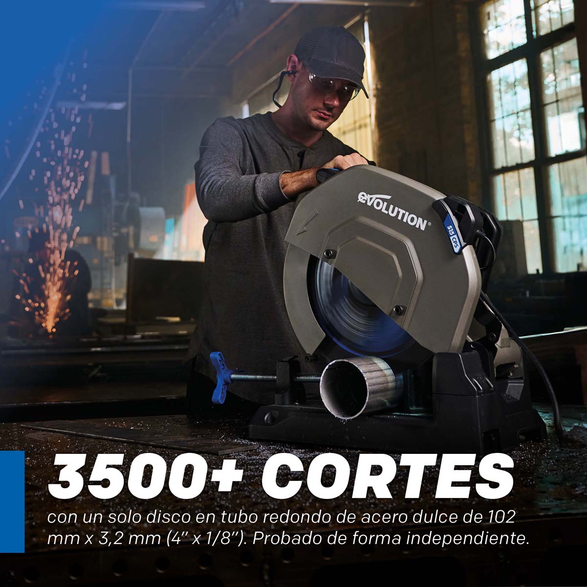 Disco para acero EVOMAX 355 mm de 80 dientes para corte profesional e intensivo
