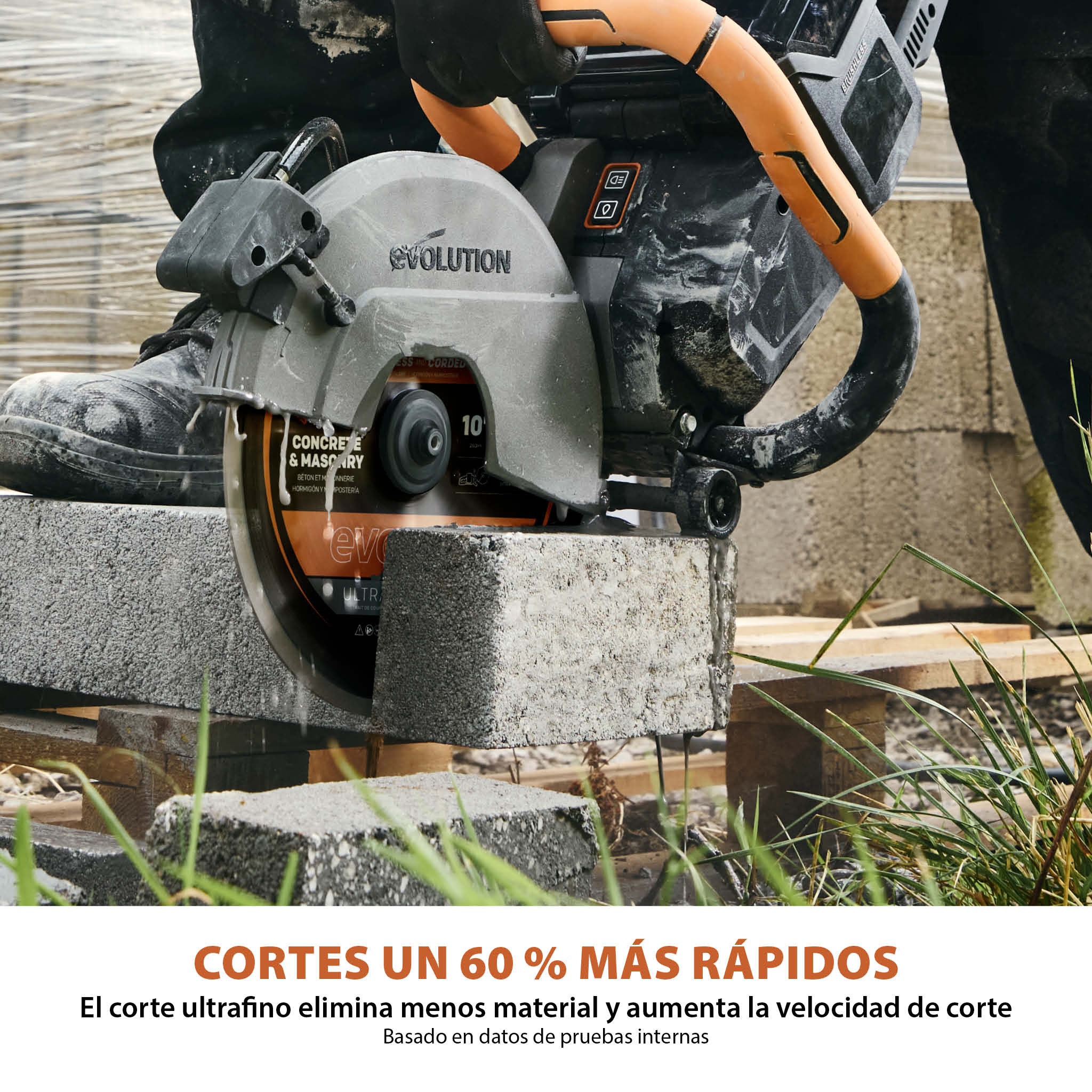 Disco diamantado EVOMAX | 260 mm ultrafino, específico para cortadoras de hormigón inalámbricas