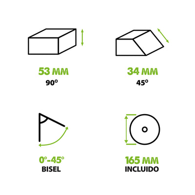 Sierra circular F165CCSL Evolution 165 mm con hoja multi-materiales TCT
