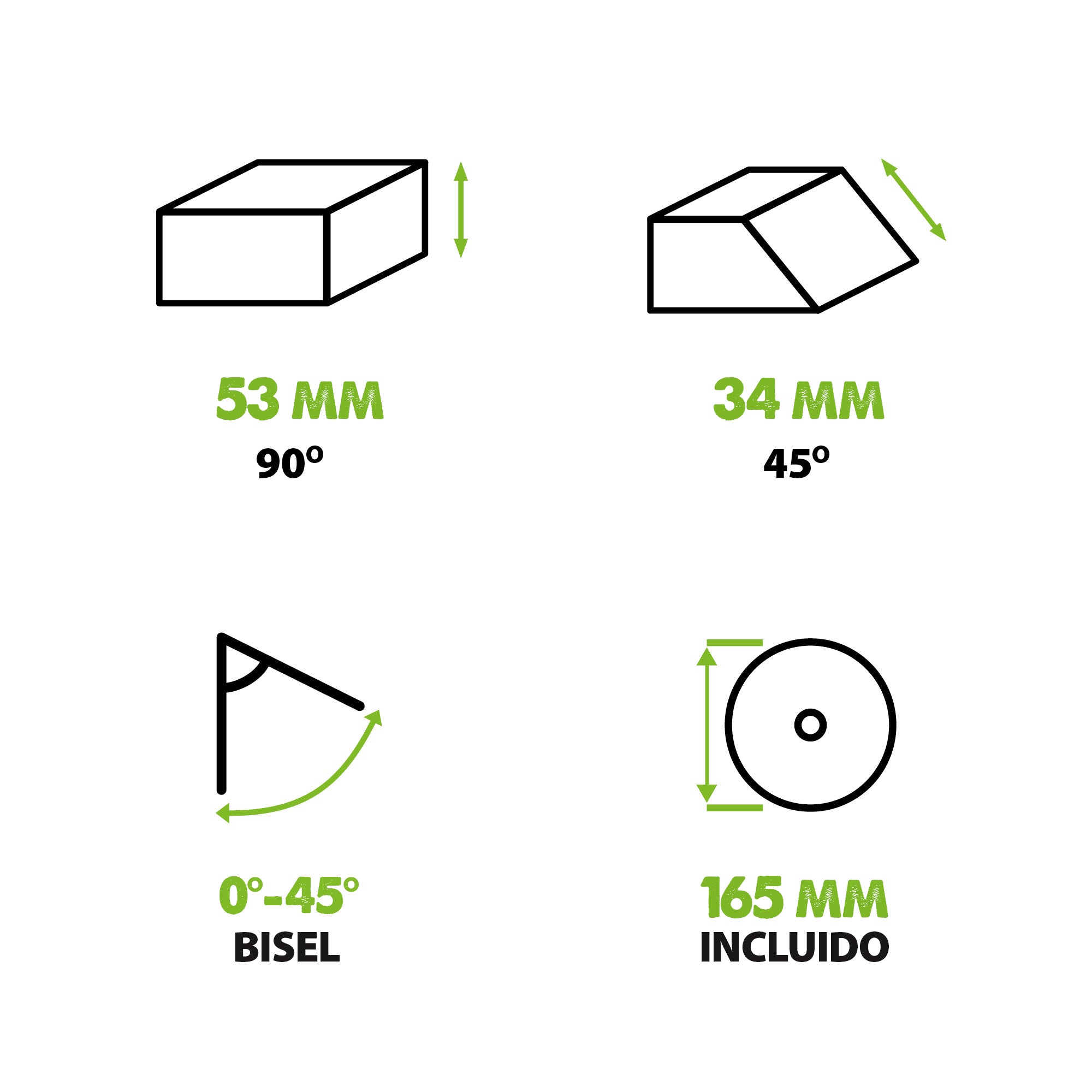 Sierra circular F165CCSL Evolution 165 mm con hoja multi-materiales TCT