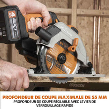 Sierra circular sin cable 165mm Evolution R165CCS-Li con hoja multi-material TCT sin batería ni cargador