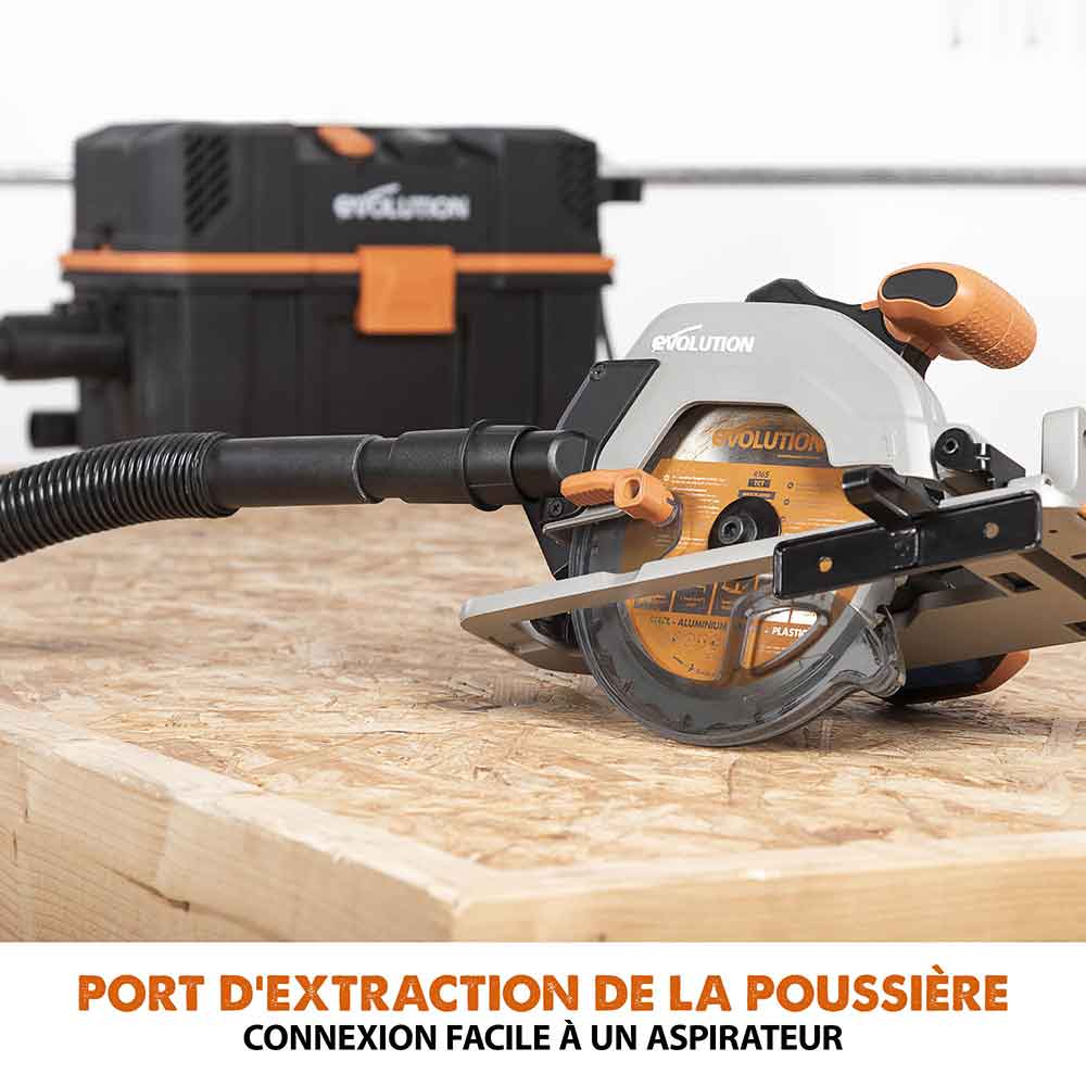 Sierra circular sin cable 165mm Evolution R165CCS-Li con hoja multi-material TCT sin batería ni cargador