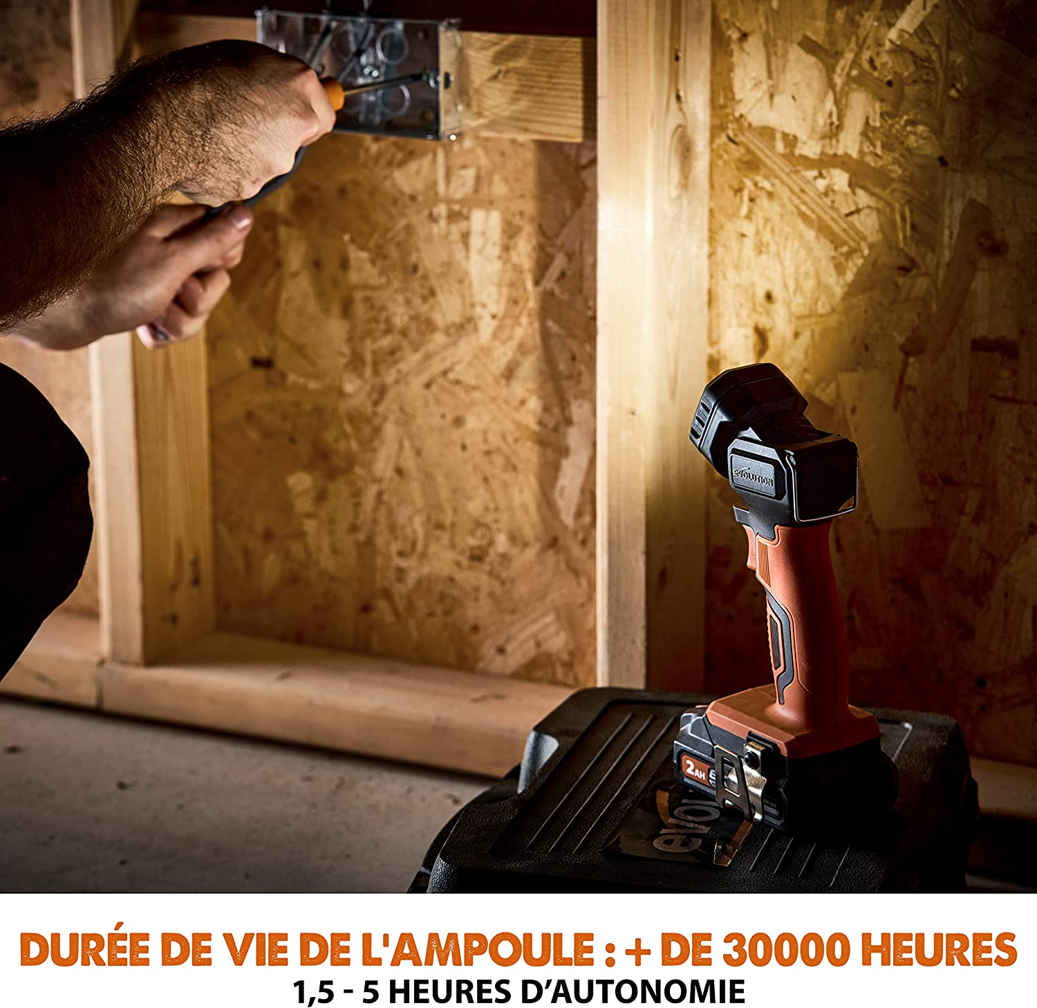Evolution - Lampe torche sans fil R150RCP-Li (18 V), 1000 Lumens ...