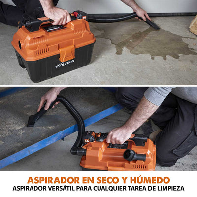 Aspirador inalámbrico R11VAC-Li Evolution de 11L para Residuos Secos y Húmedos, con Batería de 4Ah y Cargador