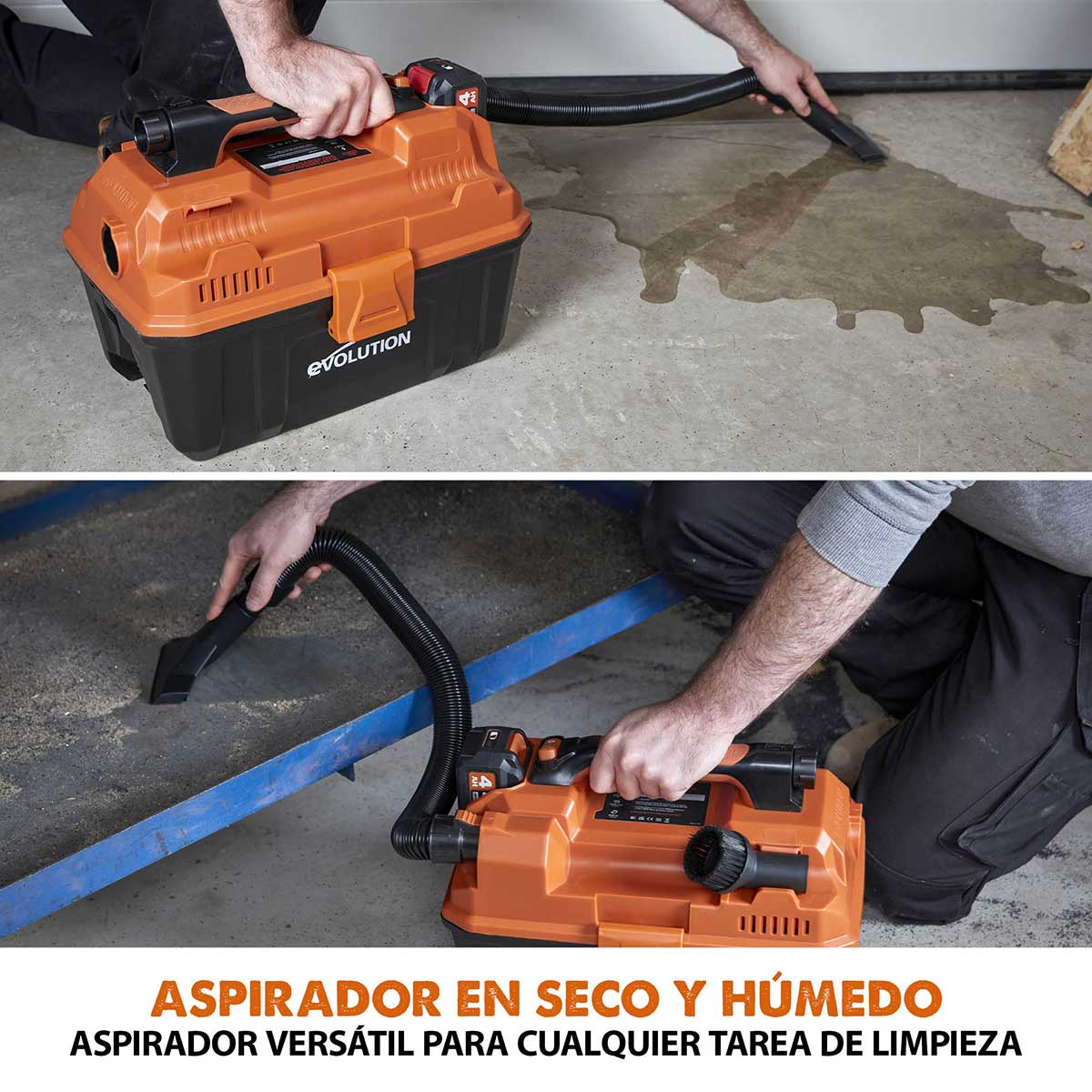 Aspirador inalámbrico R11VAC-Li Evolution de 11L para Residuos Secos y Húmedos, con Batería de 4Ah y Cargador