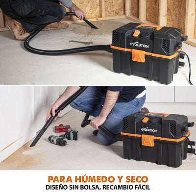 Pack Evolution - Sierra Circular R185CCSX+ de 185mm con Hoja Multi-material TCT y Bolsa de Transporte + Guía de Corte de 2,8 m + Aspirador R15VAC Evolution de 15L