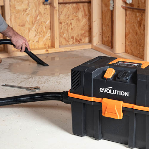 Pack Evolution - Sierra Circular R185CCSX+ de 185mm con Hoja Multi-material TCT y Bolsa de Transporte + Guía de Corte de 2,8 m + Aspirador R15VAC Evolution de 15L