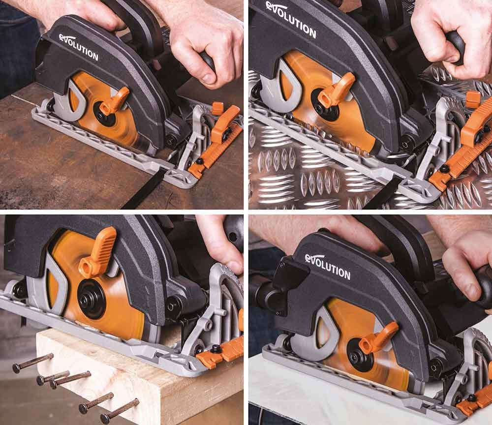 Sierra circular Evolution R185CCS de 185 mm con hoja multi-material TCT