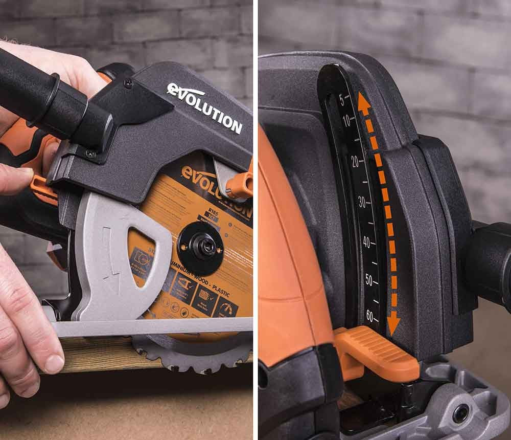 Sierra circular Evolution R185CCS de 185 mm con hoja multi-material TCT