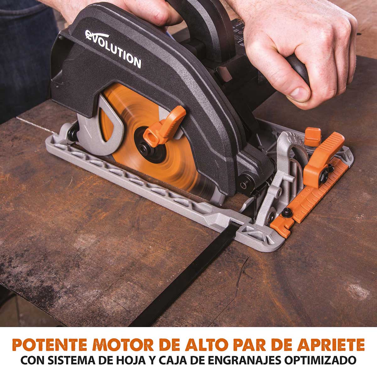 Sierra Circular R185CCSX+ Evolution de 185 mm con Hoja Multi-material TCT y Bolsa de Transporte