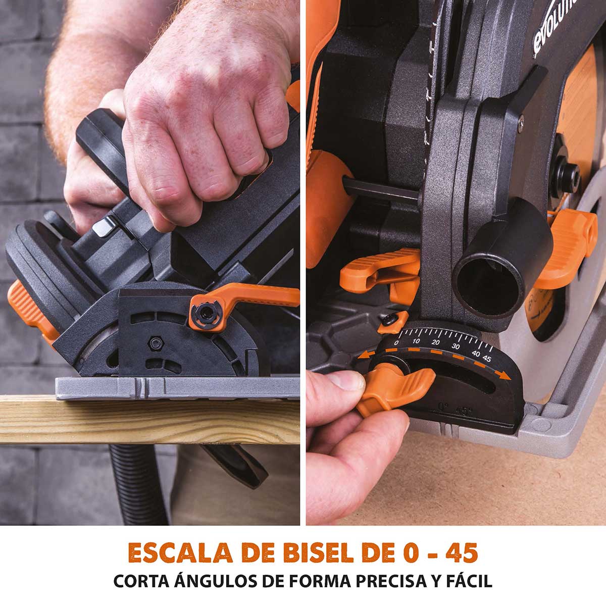 Sierra Circular R185CCSX+ Evolution de 185 mm con Hoja Multi-material TCT y Bolsa de Transporte