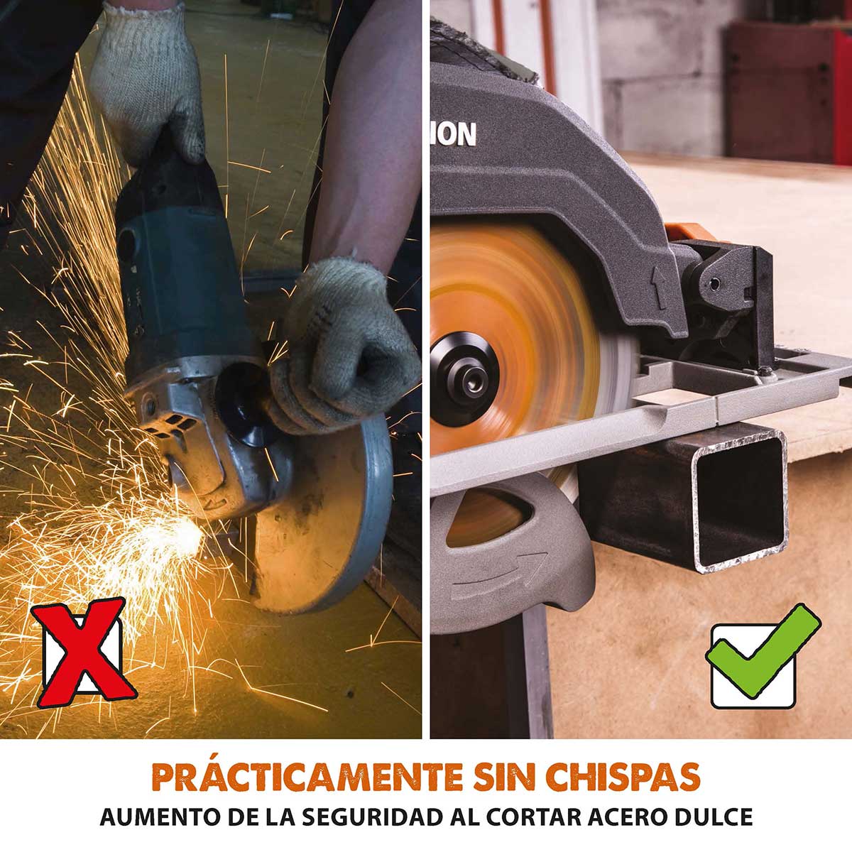 Sierra Circular R185CCSX+ Evolution de 185 mm con Hoja Multi-material TCT y Bolsa de Transporte