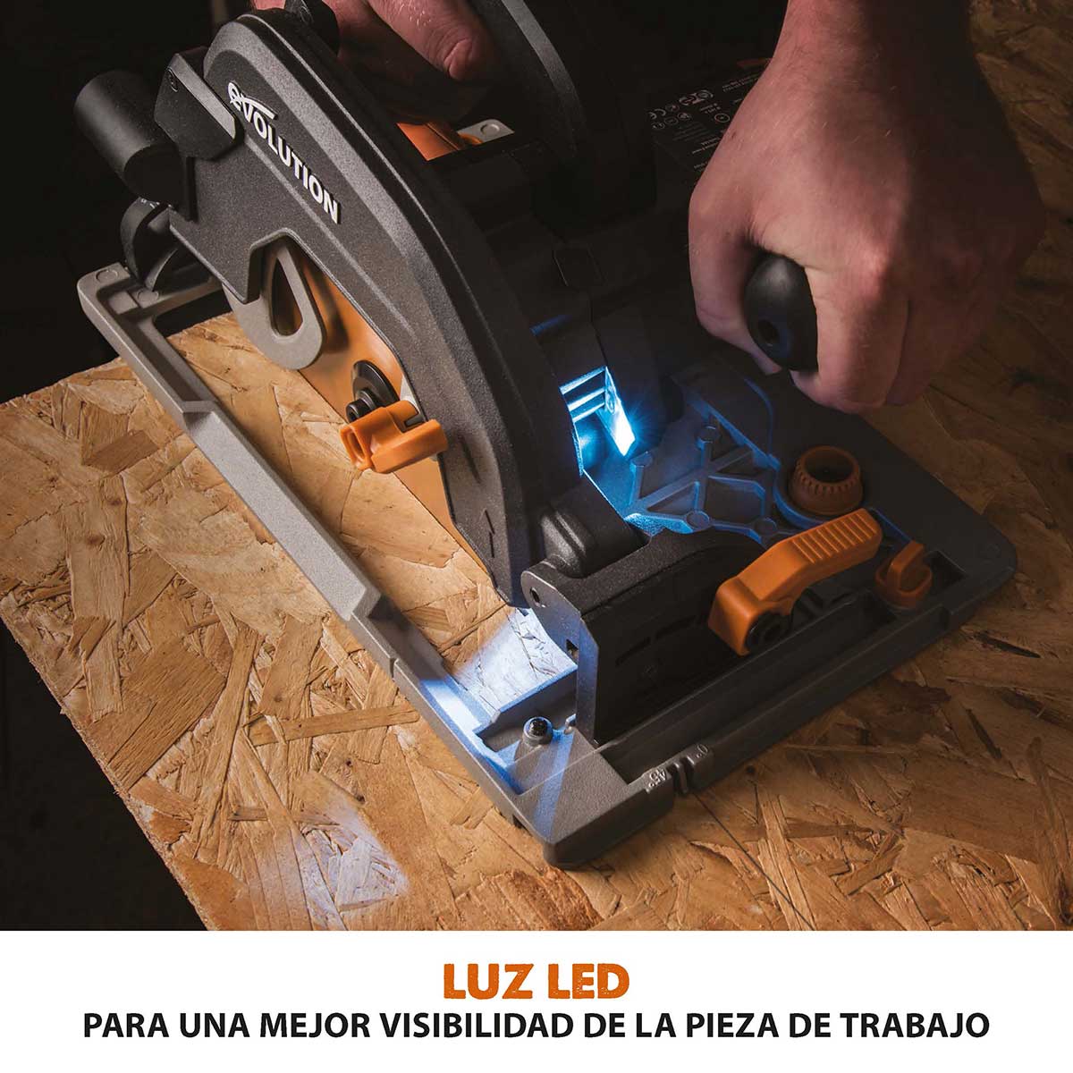 Sierra Circular R185CCSX+ Evolution de 185 mm con Hoja Multi-material TCT y Bolsa de Transporte