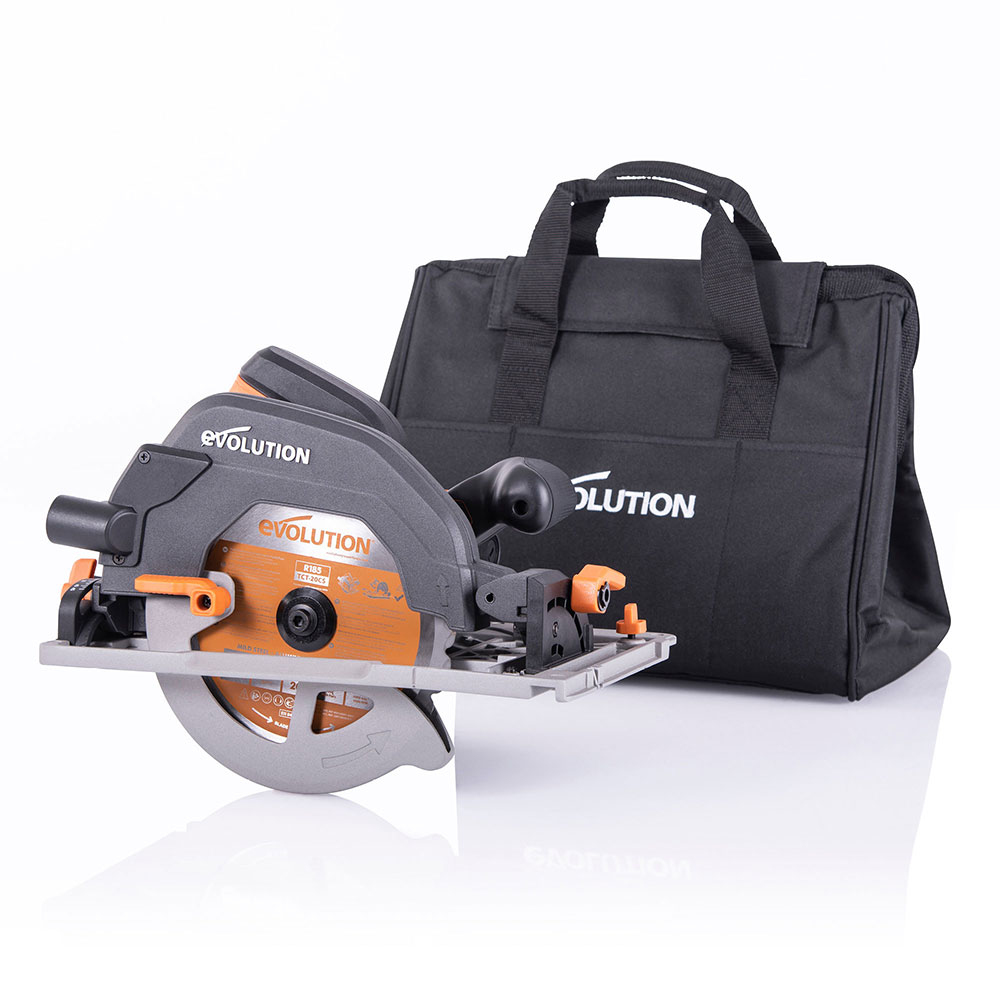 Sierra Circular R185CCSX+ Evolution de 185 mm con Hoja Multi-material TCT y Bolsa de Transporte