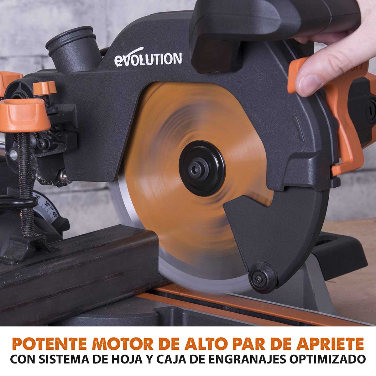 Pack Evolution - Ingletadora Telescópica R210SMS+ Evolution de 210 mm con Hoja Multi-material TCT y Soporte Universal